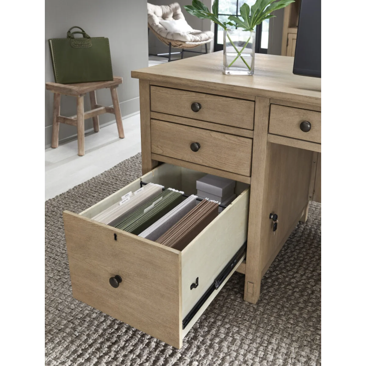 Emerson 66″ Executive Desk Desks Aspen Home 10