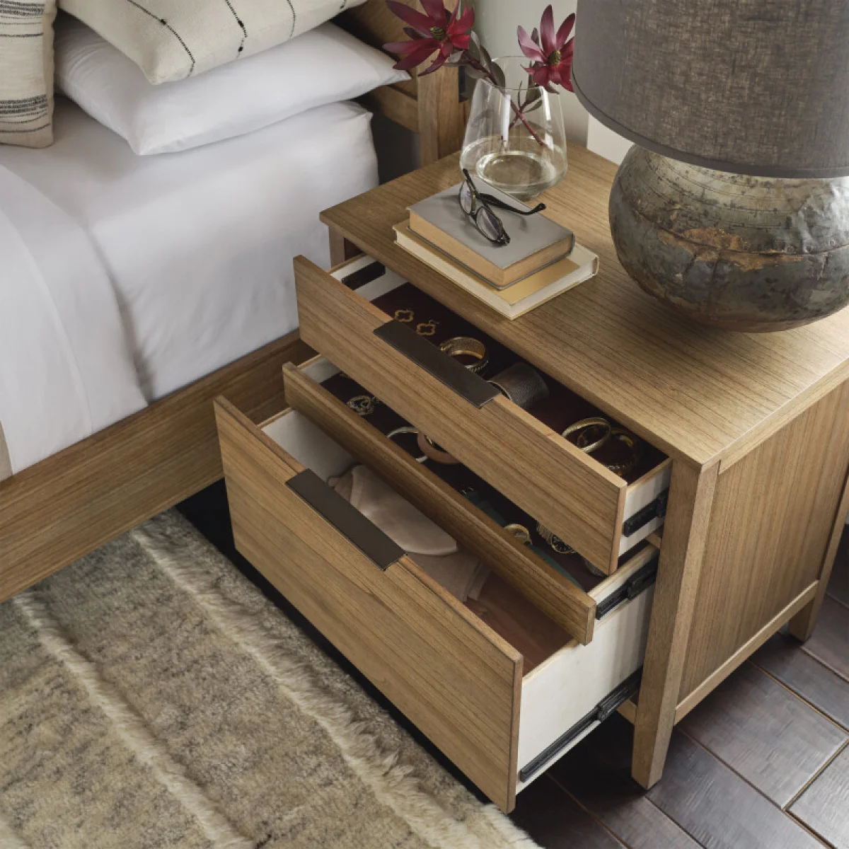 Cyrus 2 Drawer Nightstand Nightstands Almond Bisque 7