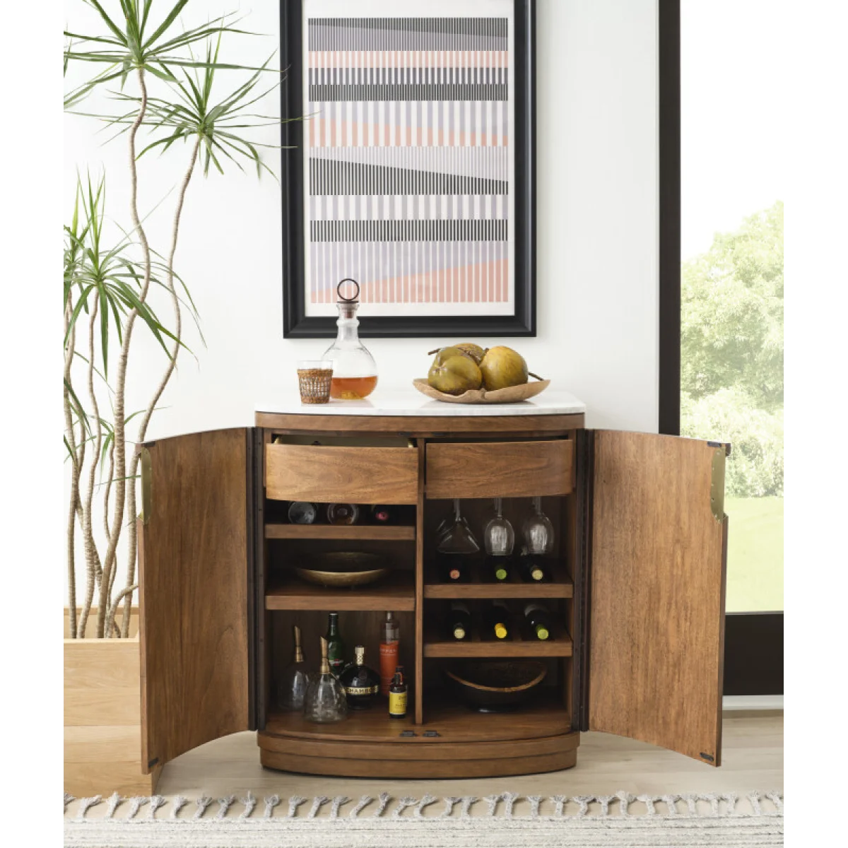 Caden Bar Cabinet W/marble Top Dining Storage Aspen Home 7