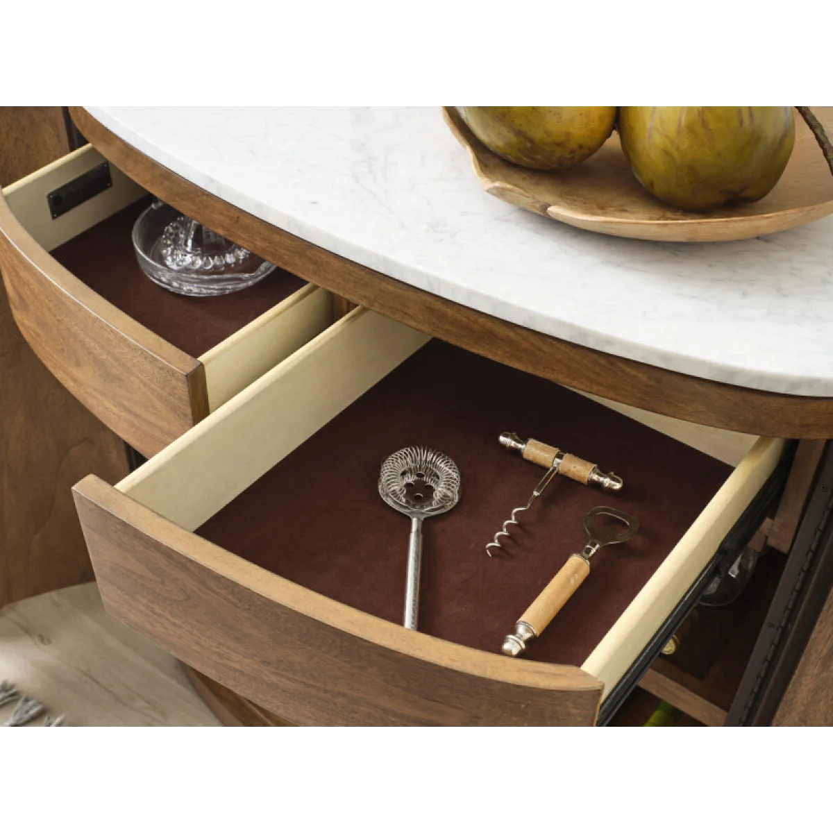 Caden Bar Cabinet W/marble Top Dining Storage Aspen Home 8