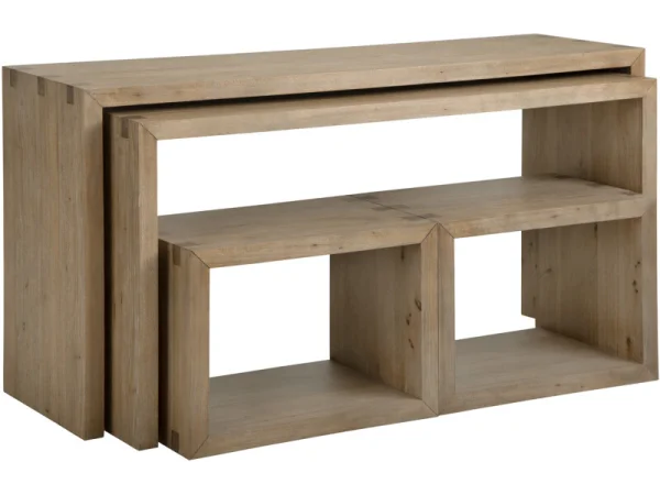Lyndon Nesting Sofa Table W/ Stools Console Tables Aspen Home