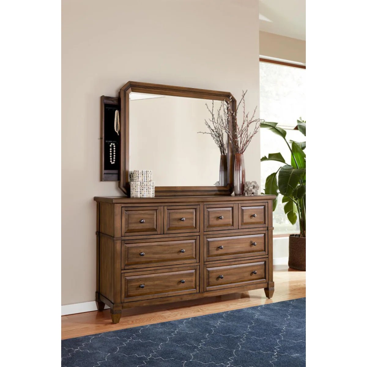 Thornton Mirror W/jewelry Storage Bedroom Mirrors Aspen Home 8
