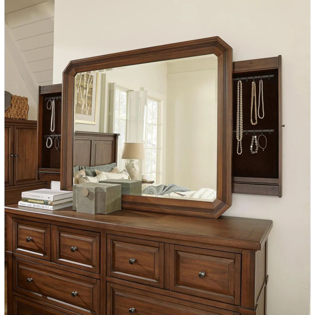 Thornton Mirror W/jewelry Storage Bedroom Mirrors Aspen Home 10