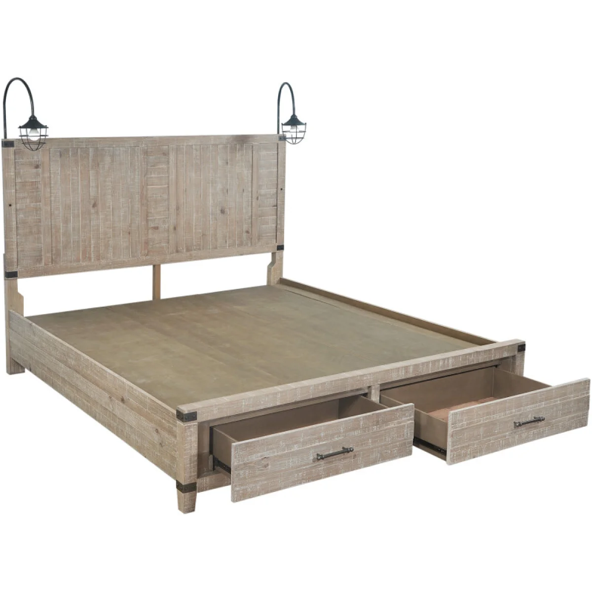 Foundry Queen Panel Hb W/2 Lamps Bed Parts Aspen Home 21