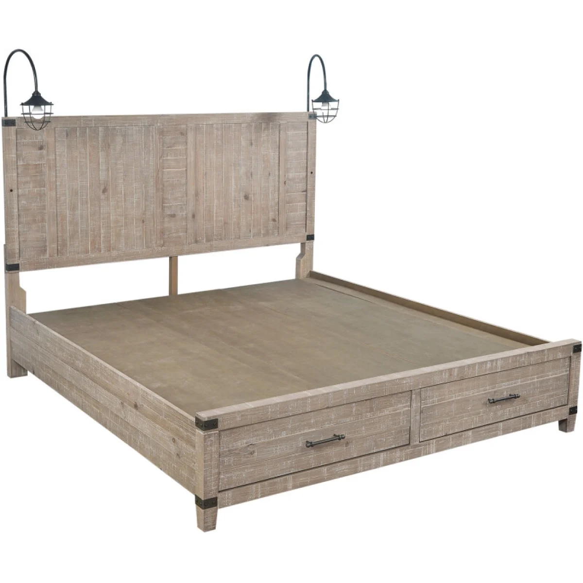 Foundry King Panel Hb W/ 2 Lamps Bed Parts Aspen Home 22