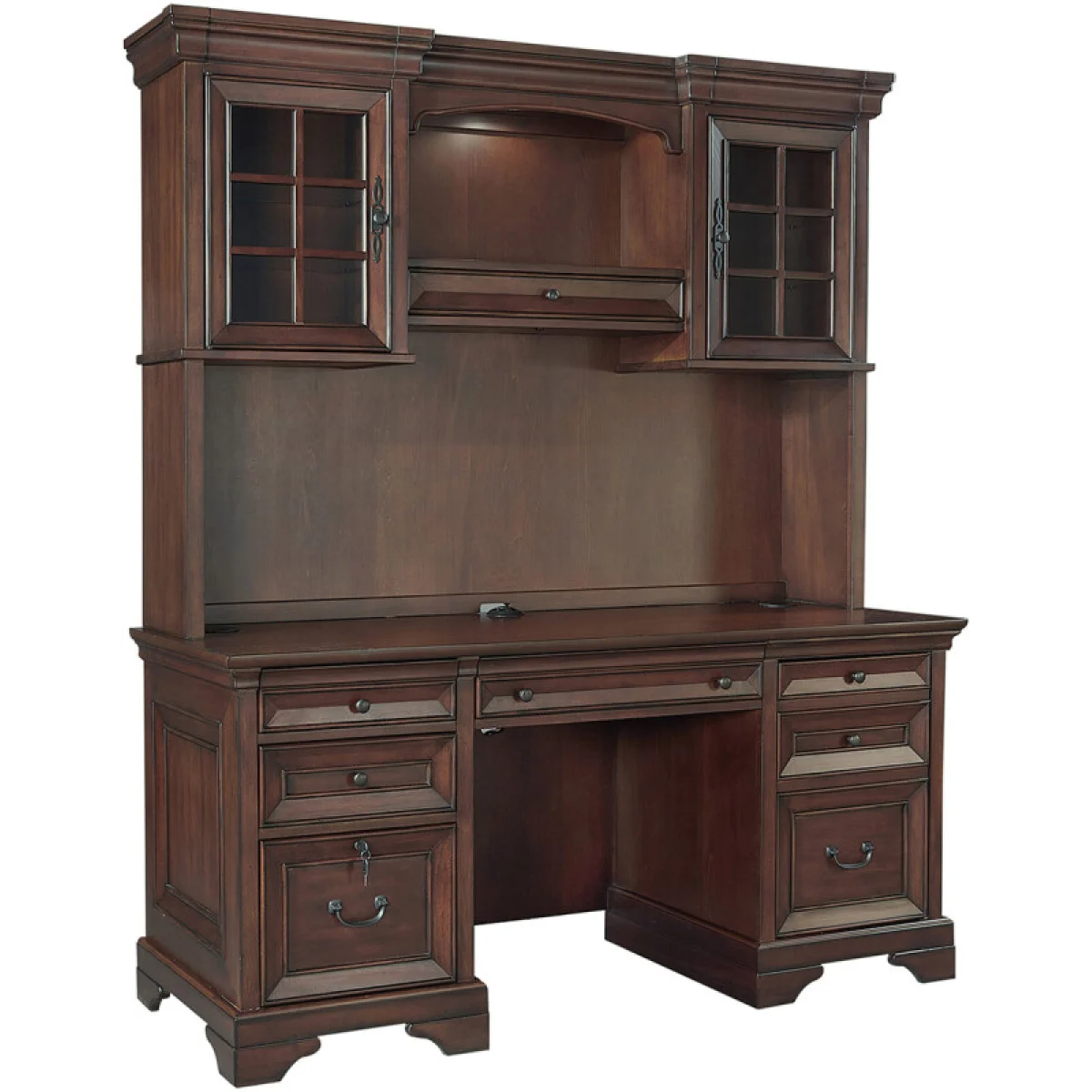 Richmond 66″ Credenza & Hutch I40HOGRP2 Desks Aspen Home 4