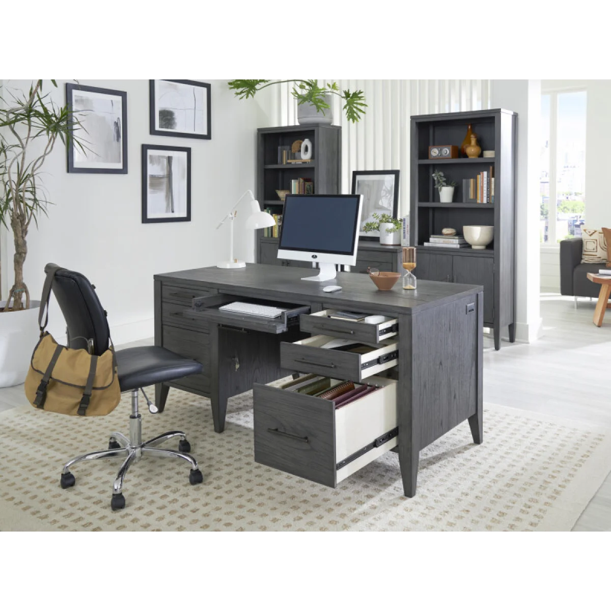 Preston 66″ Executive Desk Desks Aspen Home 7