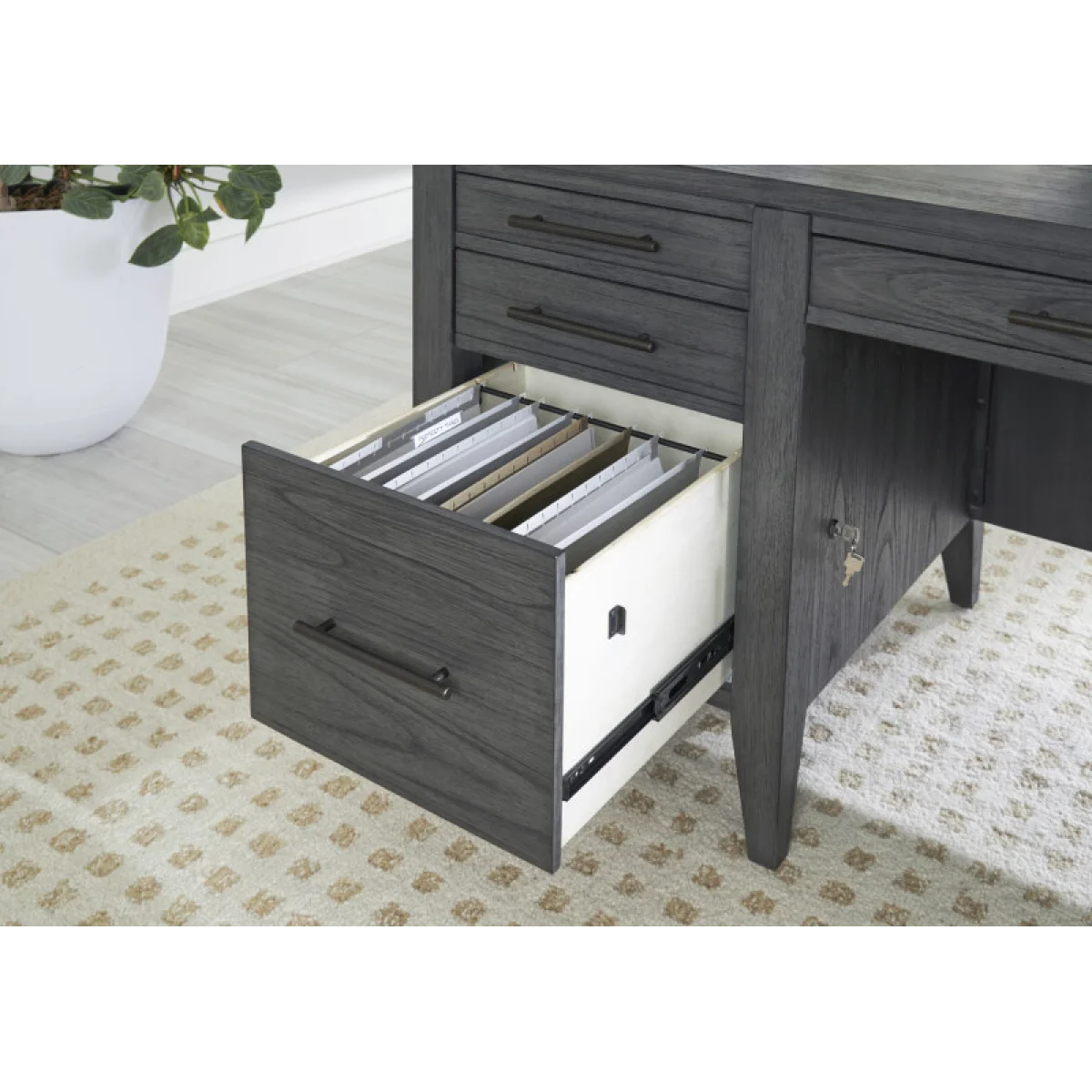 Preston 66″ Executive Desk Desks Aspen Home 9