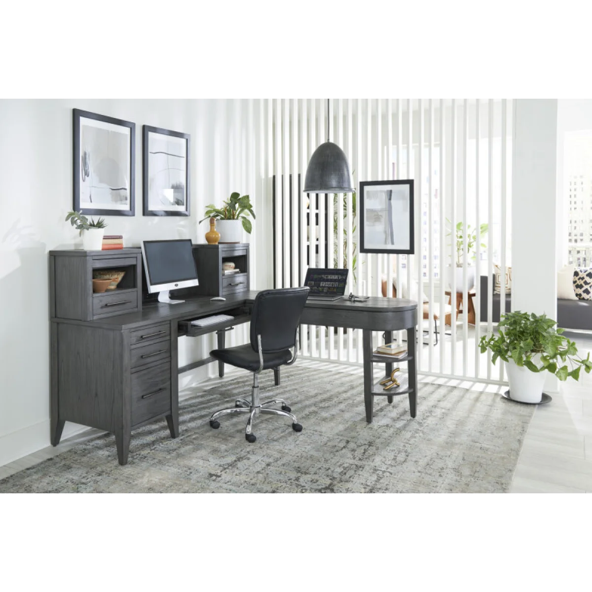 Preston Single Ped Desk I597-307 Desks Aspen Home 4