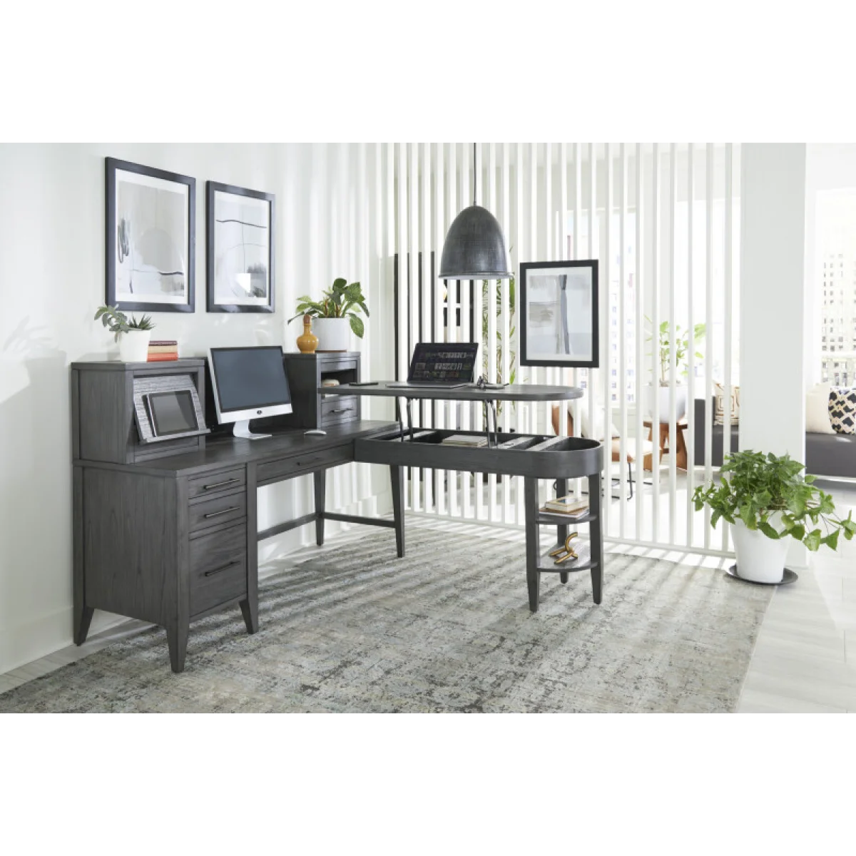 Preston Single Ped Hutch I597-307H Desks Aspen Home 6