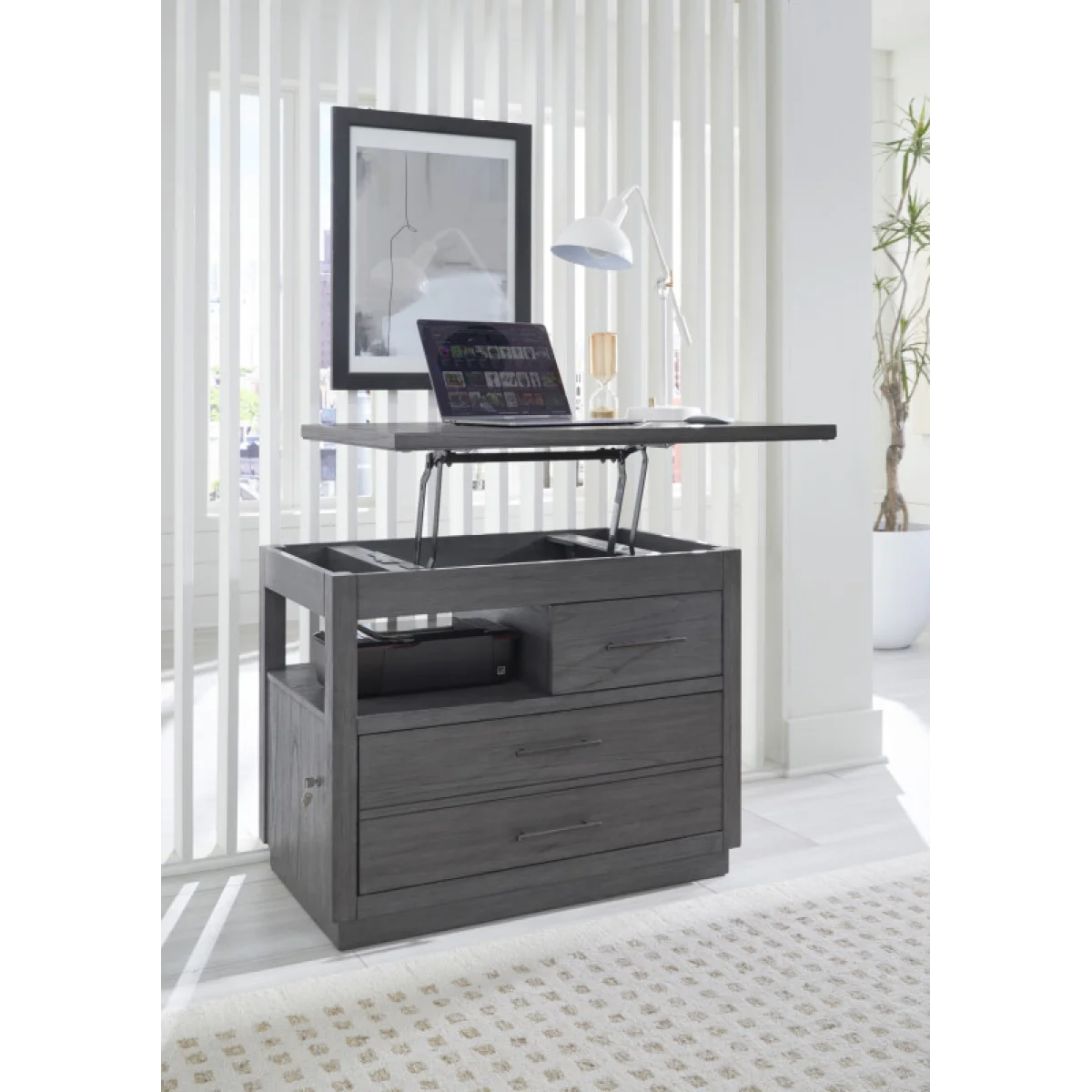 Preston Workstation Combo File W/ Lift Top Office Storage Aspen Home 8