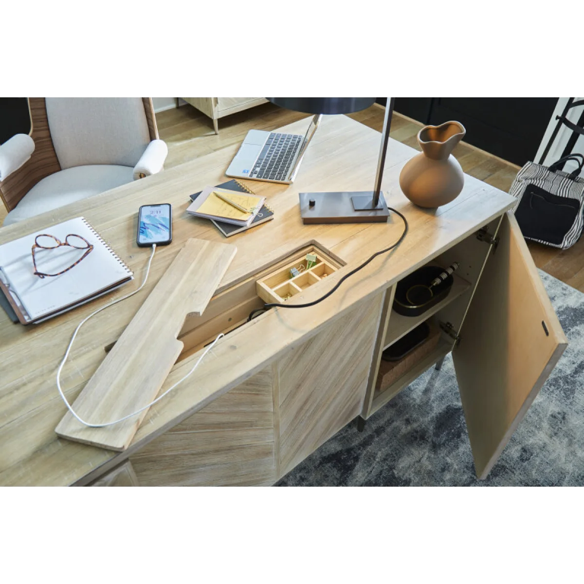 Maddox 66″ Executive Desk Desks Aspen Home 7