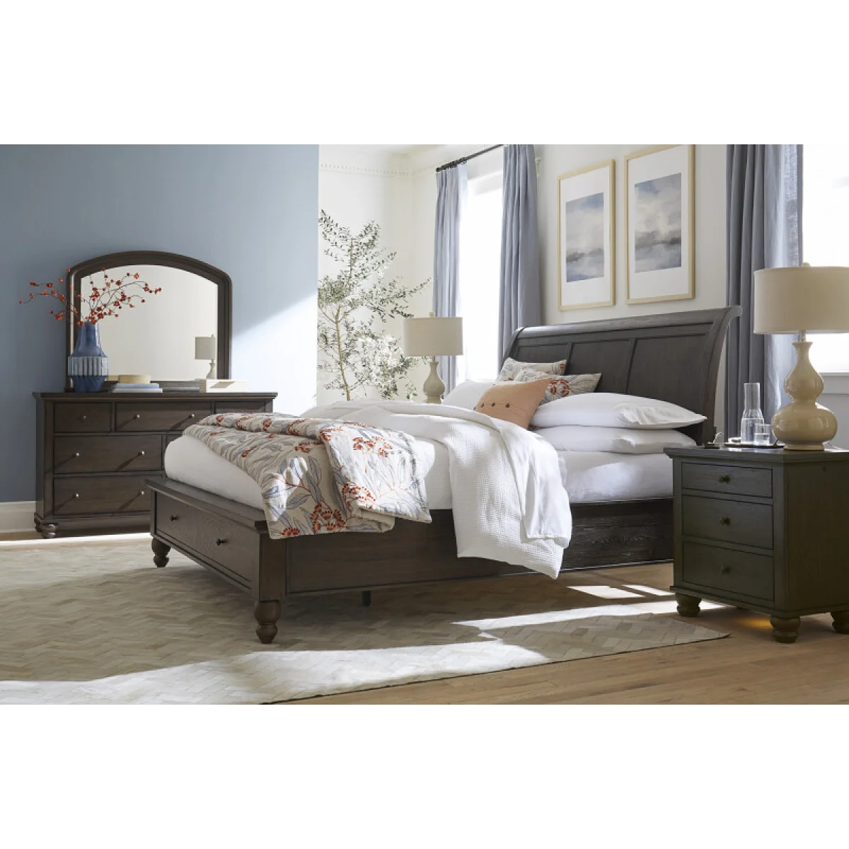 Cambridge King/cal King Sleigh Hb Bed Parts Aspen Home 8