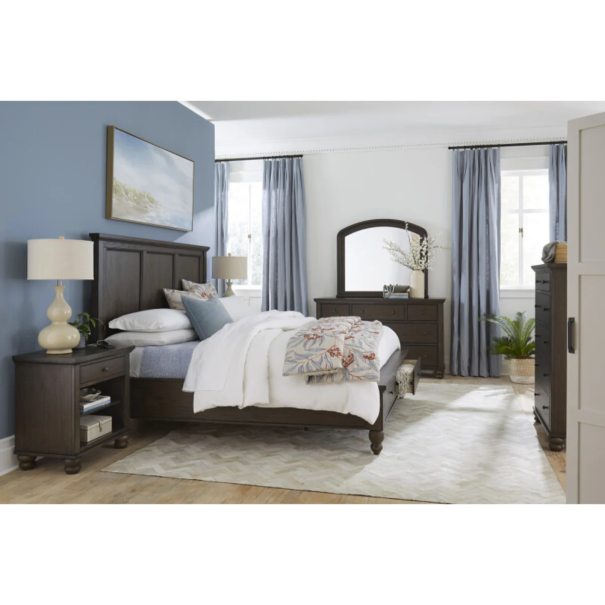 Cambridge King/cal King Lp Fb W/drawers Bed Parts Aspen Home 13