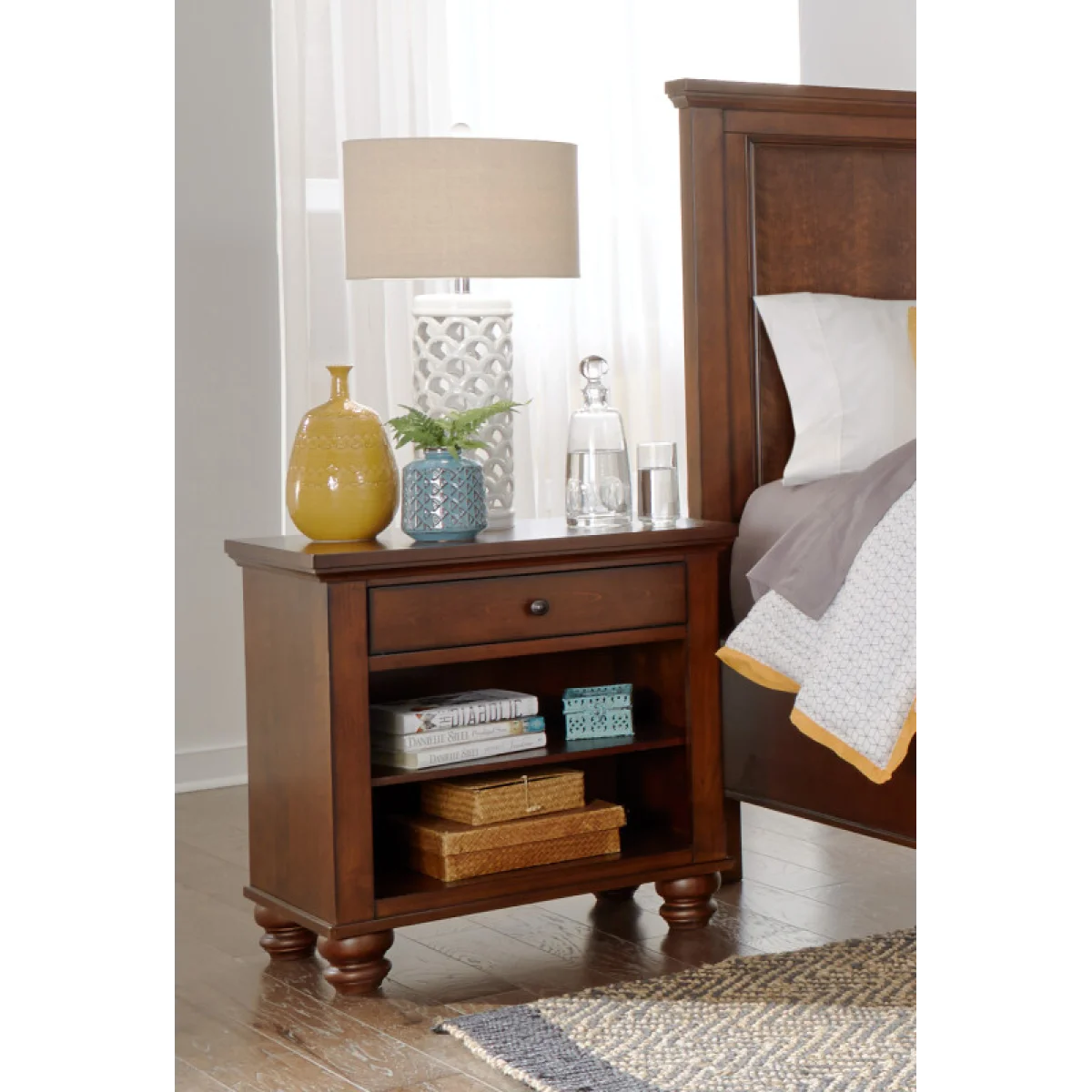 Cambridge 1 Drawer Nightstand Nightstands Aspen Home 8
