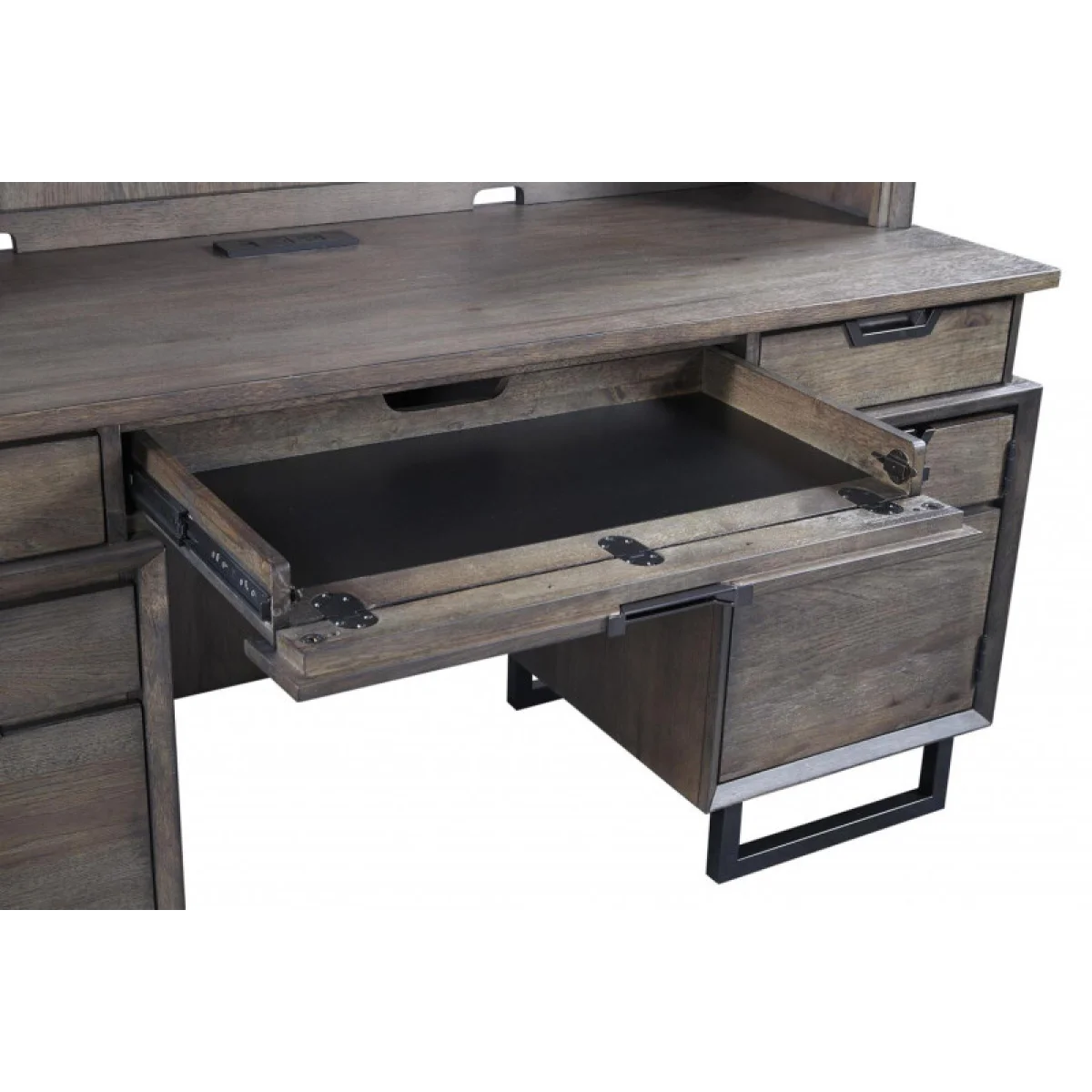 Harper Point 66″ Credenza Hutch Desks Aspen Home 13