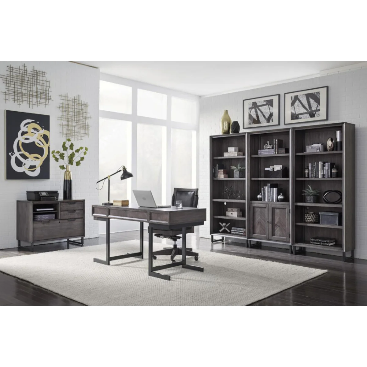 Harper Point 60″ Writing Desk Desks Aspen Home 9