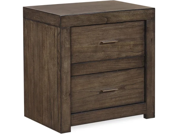 Modern Loft 2 Drawer Nightstand W/ Power Nightstands Aspen Home