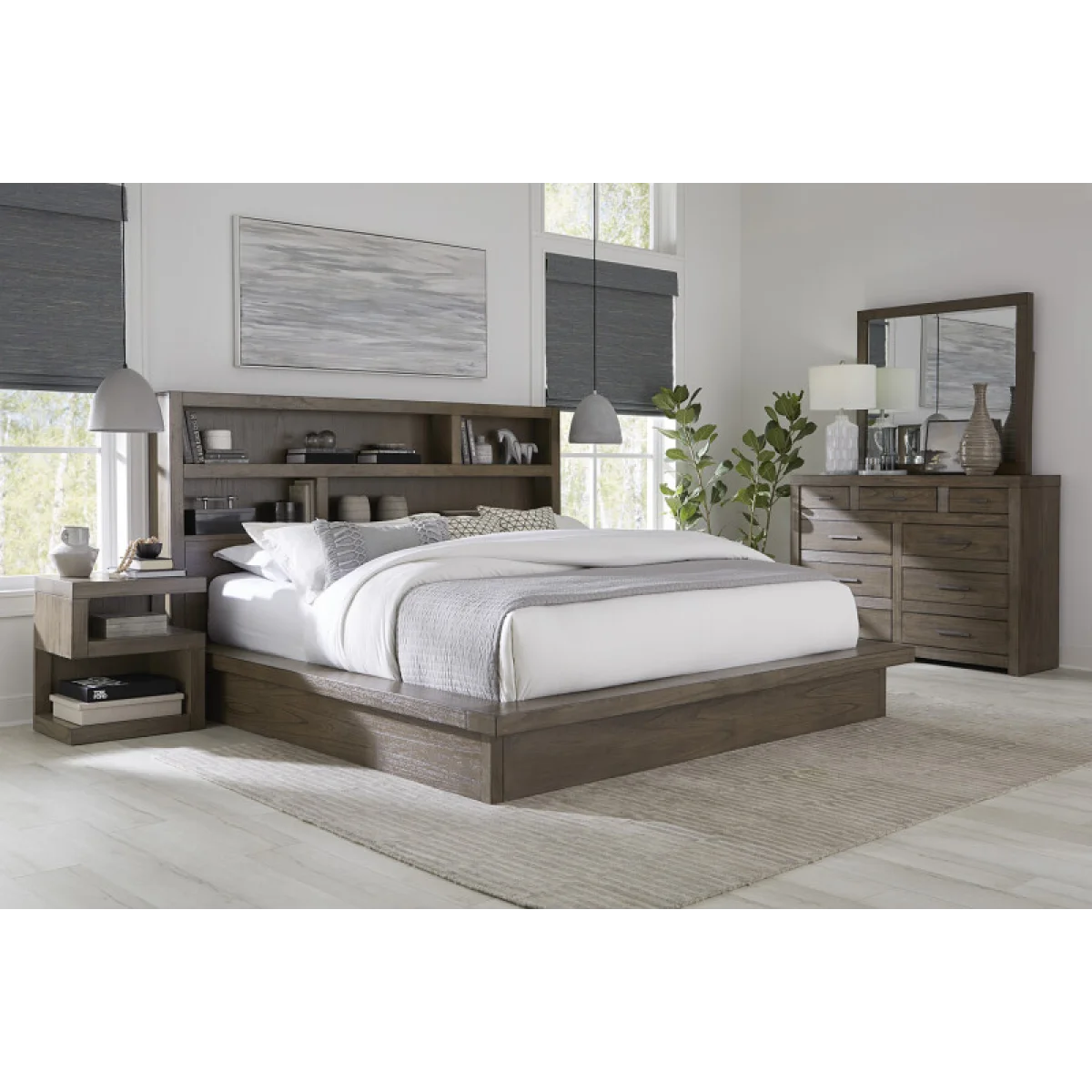 Modern Loft Queen Platform Rails And Decking Bed Parts Aspen Home 11