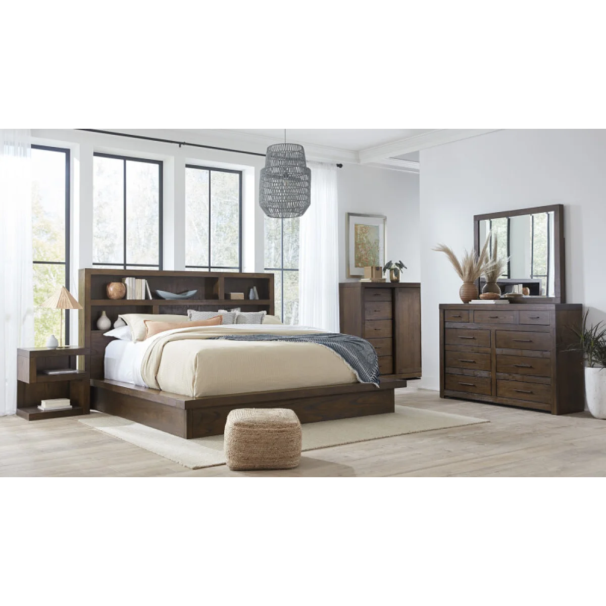 Modern Loft Platform Bed IMLBRGRP9 Beds Aspen Home 6