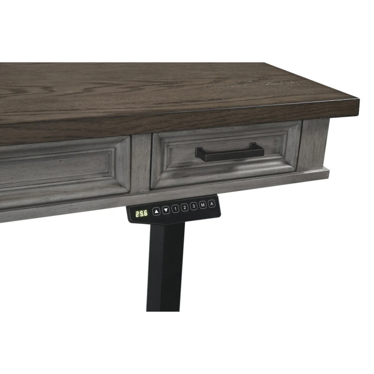 Caraway Adj. Desk Base – Black Desks Aged Ivory 24