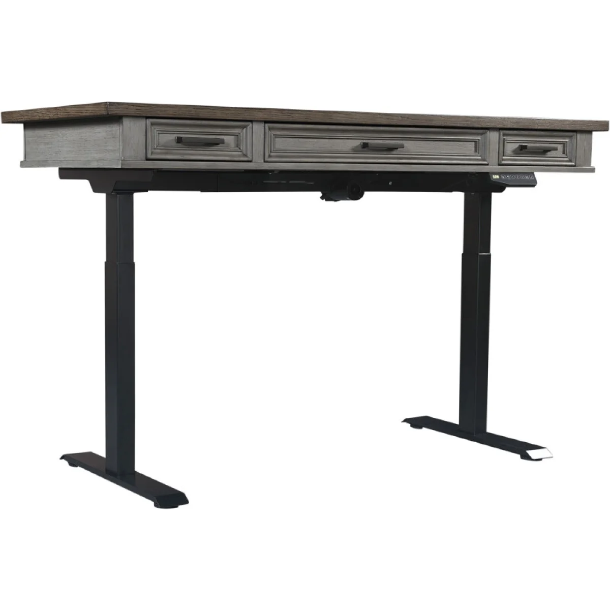 Caraway Adj. Desk Base – Black Desks Aged Ivory 23