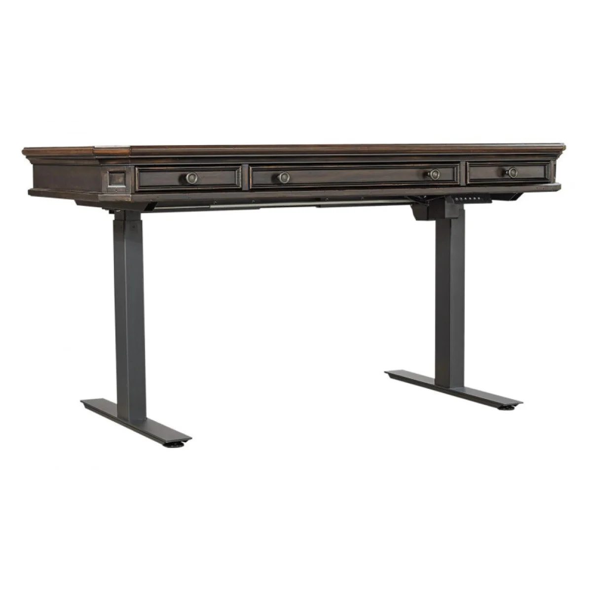 Caraway Adj. Desk Base – Black Desks Aged Ivory 14