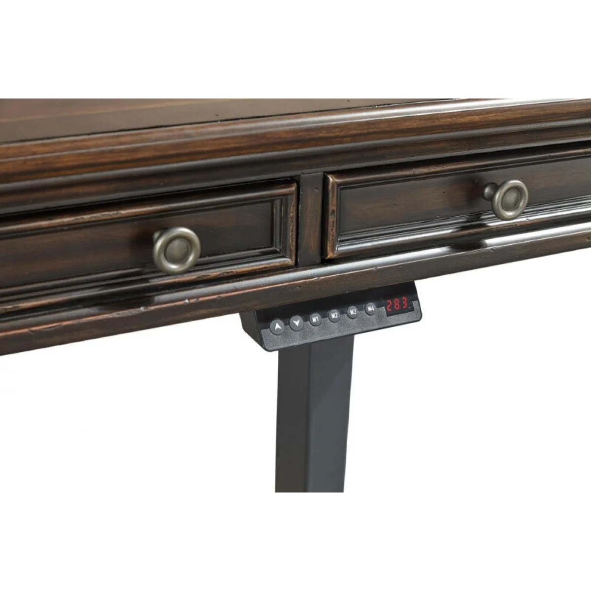 Caraway Adj. Desk Base – Black Desks Aged Ivory 8