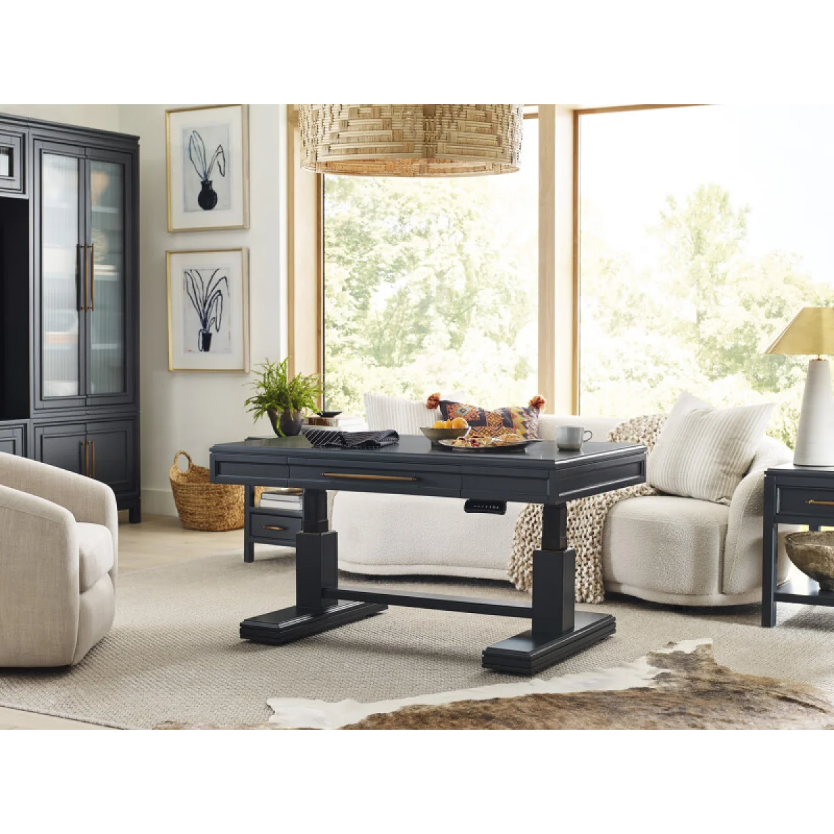 Alexander Adj. Table Base – Black (battery Op) Cocktail & Coffee Tables Aspen Home 7