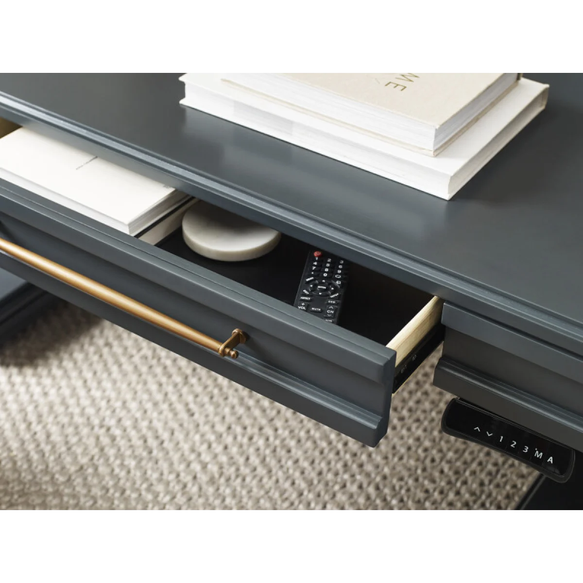 Alexander Adj. Table Base – Black (battery Op) Cocktail & Coffee Tables Aspen Home 11
