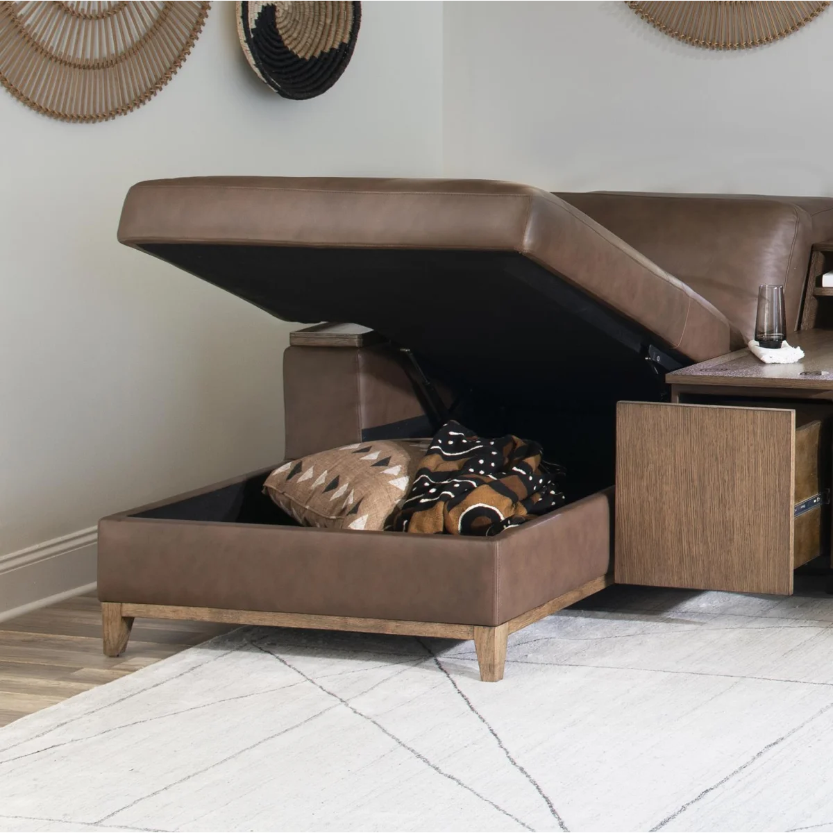 Laf Storage Chaise Sectionals Brown 6