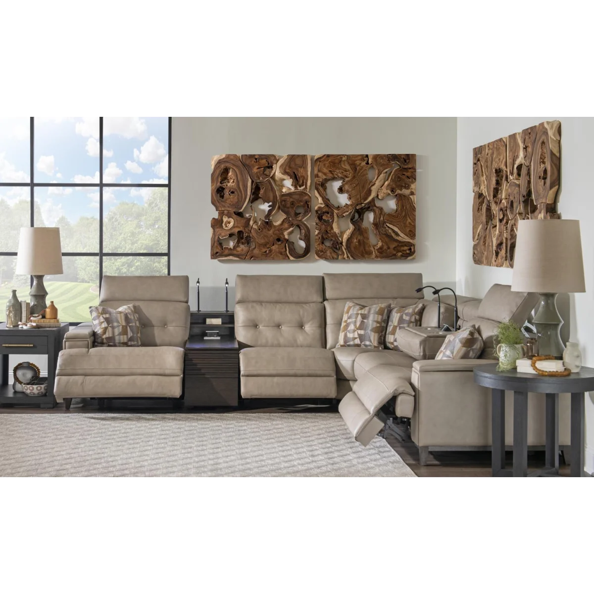 Laf P2 Recliner With Storage Arm And Ipad Holder/charger Sectionals Brown 7