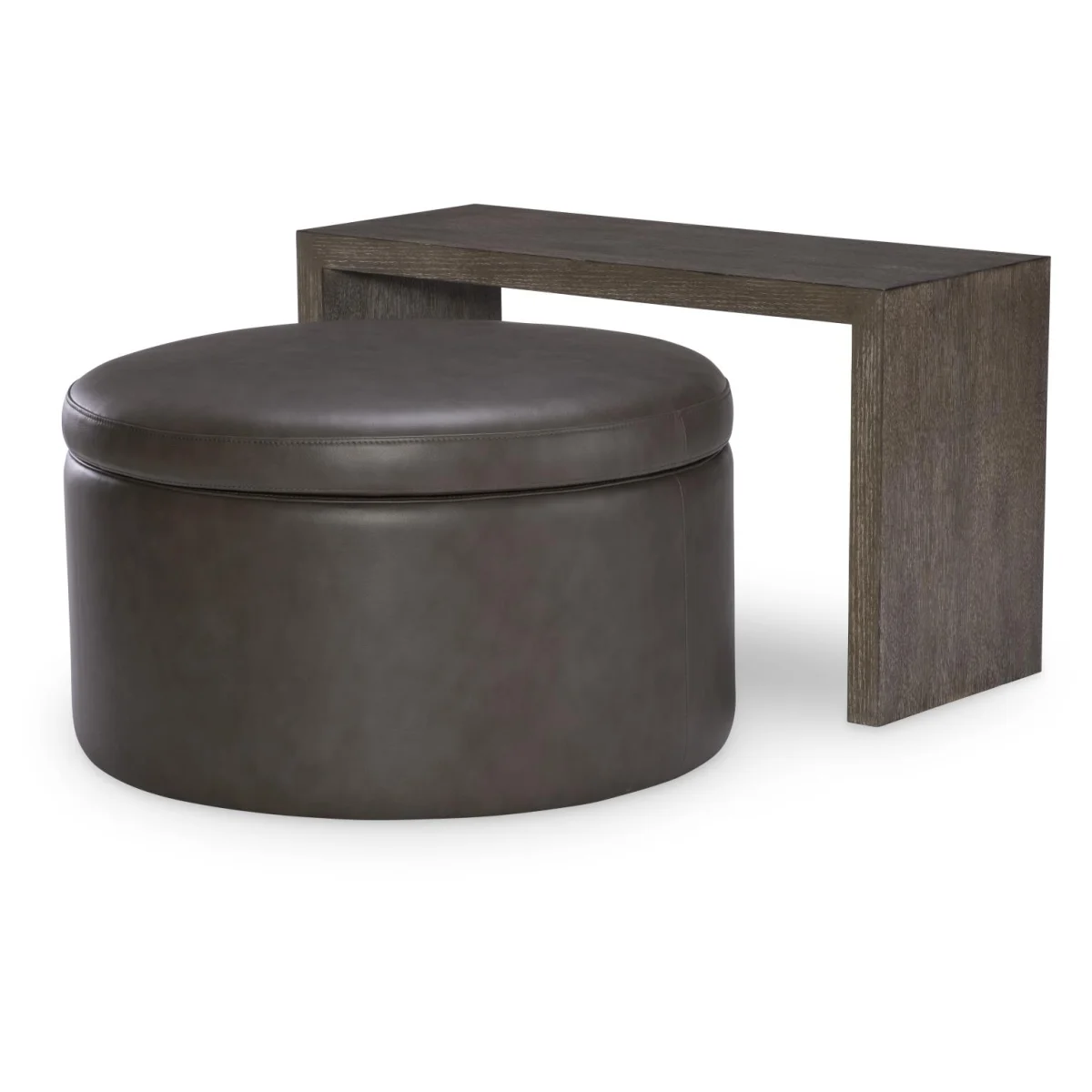 Swivel Ottoman On Casters Ottomans & Poufs Brown 7