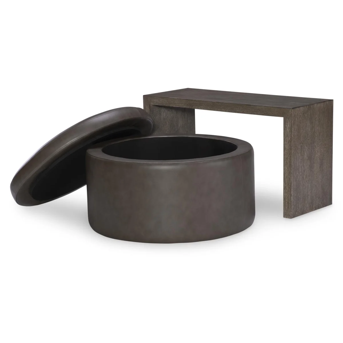 Swivel Ottoman On Casters Ottomans & Poufs Brown 8