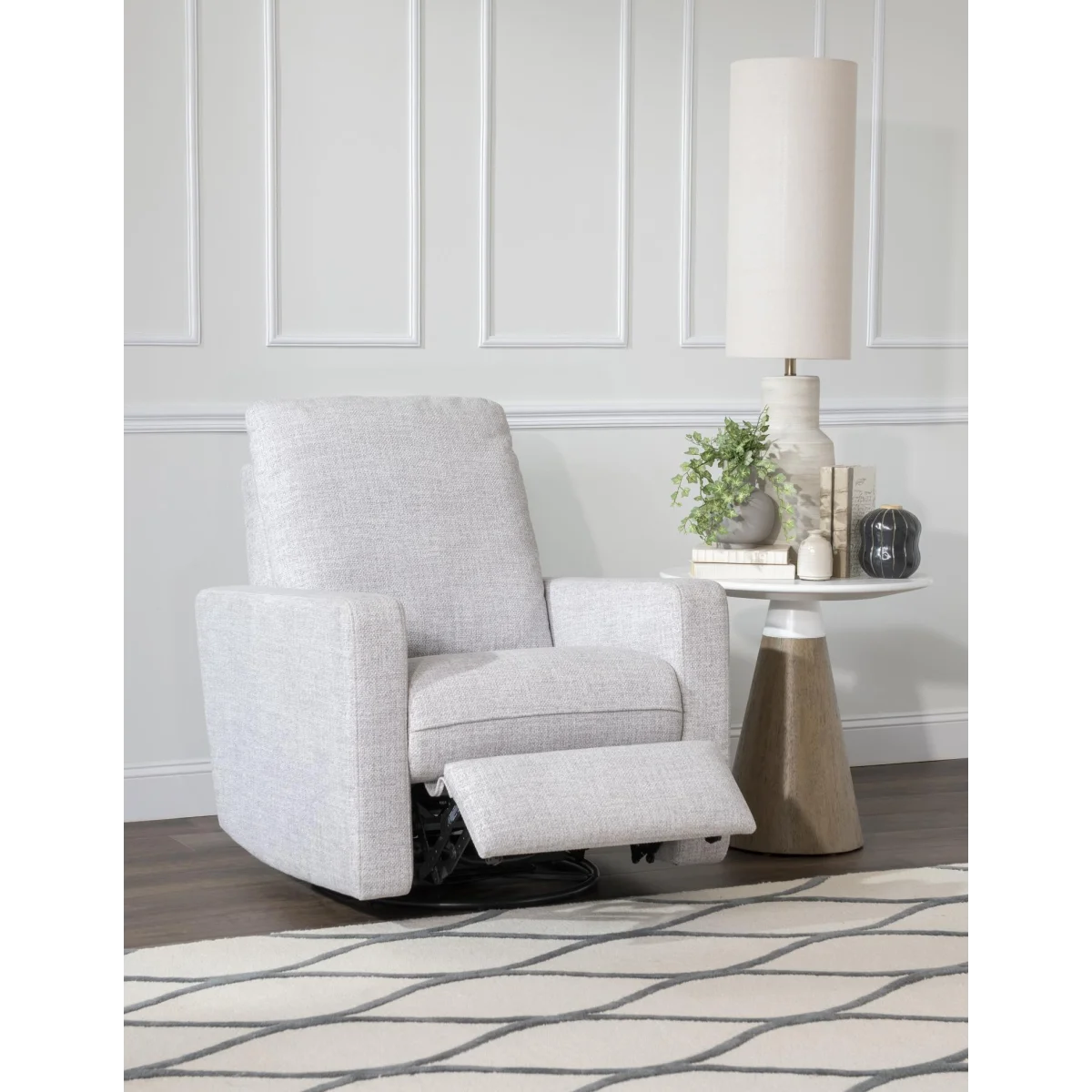 P1 Swivel Glider Recliner – Shown In River Rock Recliners Gray 6