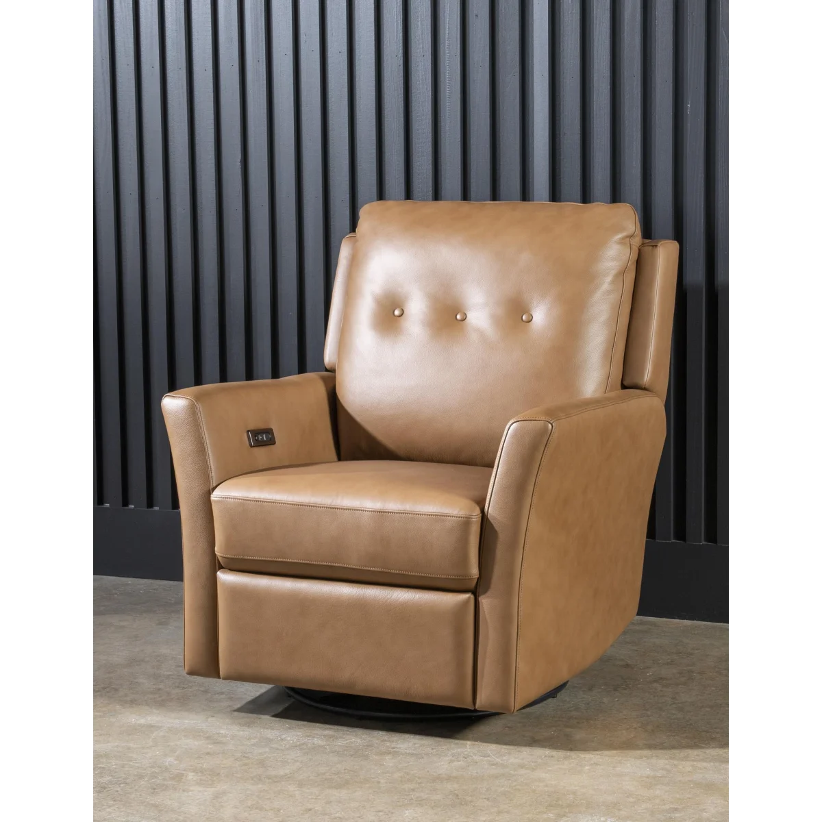 P1 Swivel Glider Tufted Back – Shown In Verona Butternut Recliners Brown 4