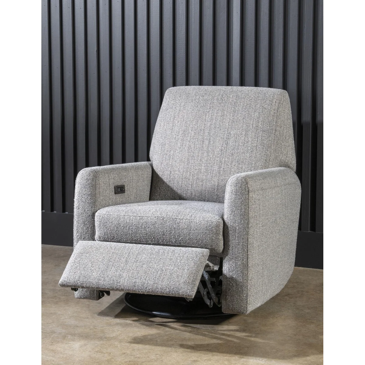 P1 Swivel Glider – Shown In Natural Tweed Recliners Gray 6