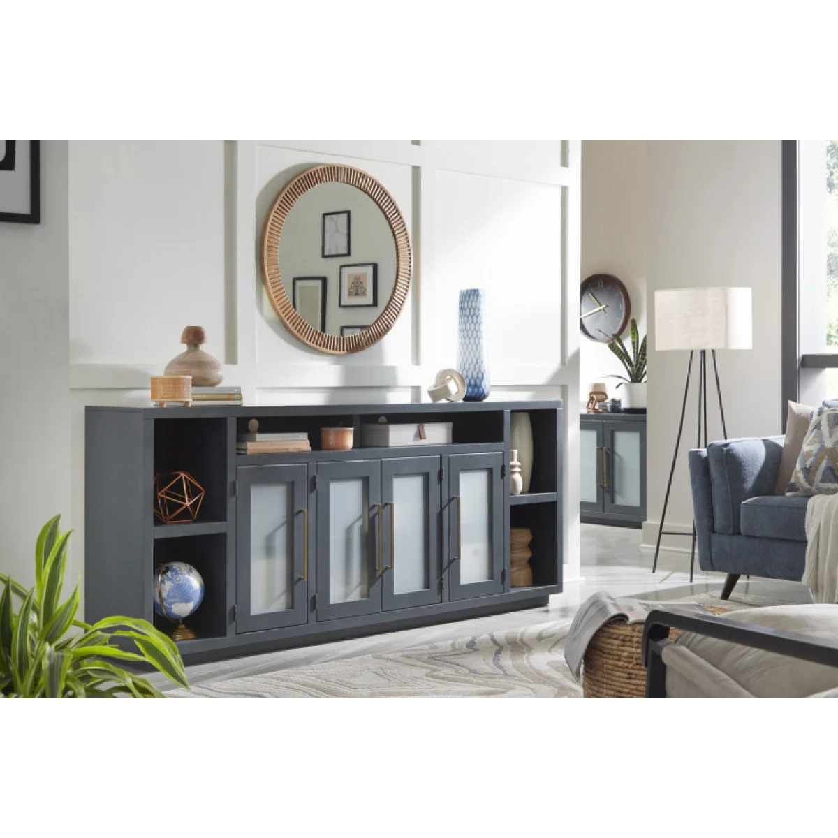 Perry 84″ Console W/ 4 Doors MAA1260-BLK Entertainment Stands Aspen Home 6