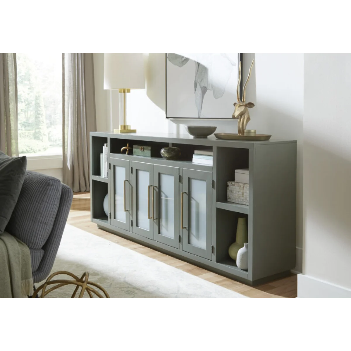 Perry 84″ Console W/ 4 Doors MAA1260-BLK Entertainment Stands Aspen Home 8