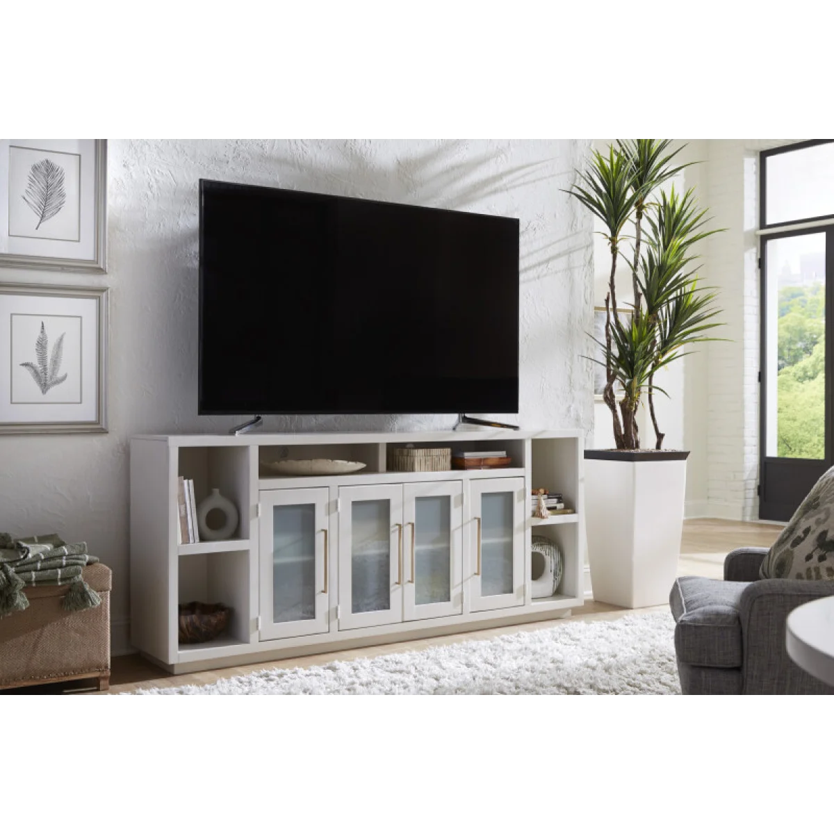 Perry 84″ Console W/ 4 Doors MAA1260-BLK Entertainment Stands Aspen Home 10