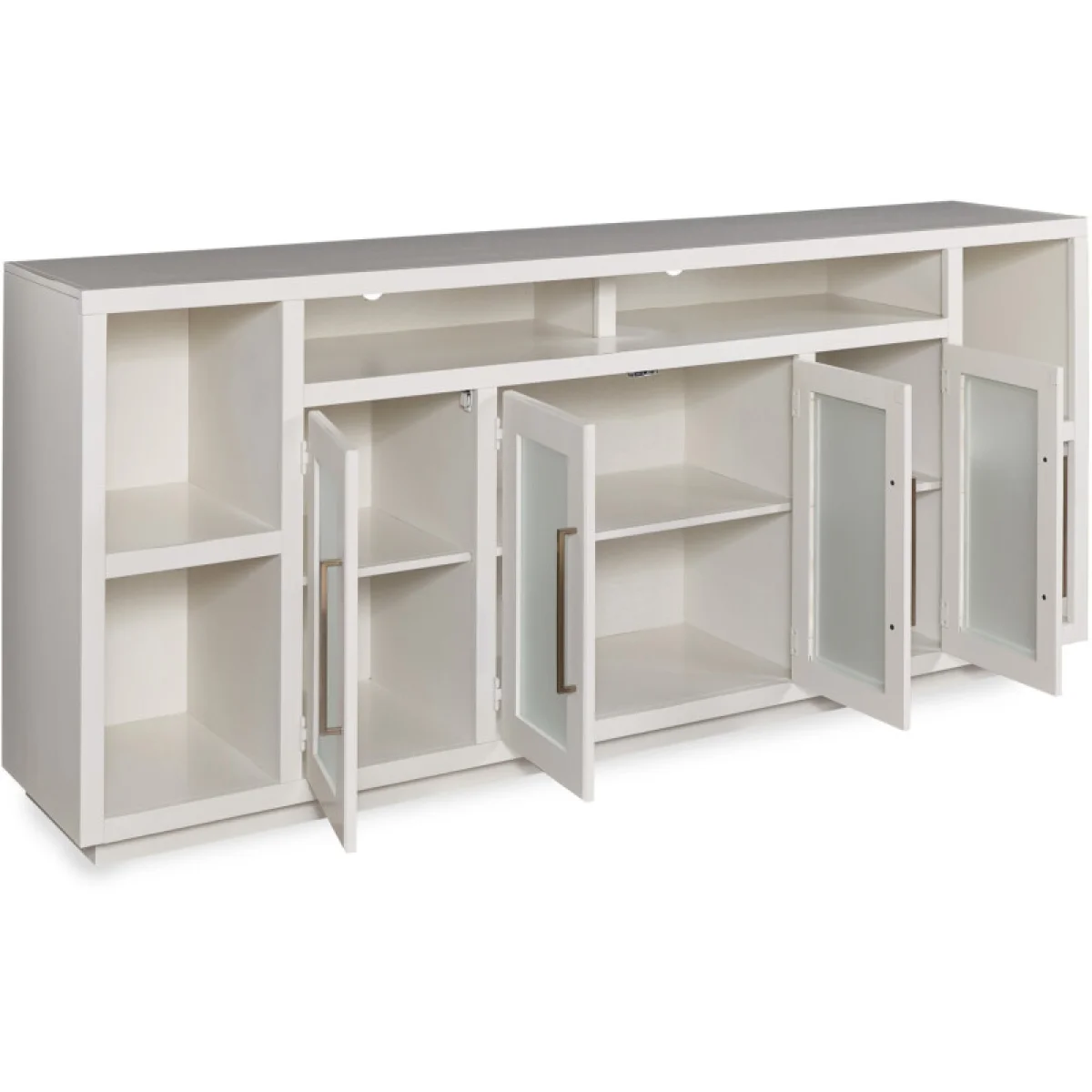 Perry 84″ Console W/ 4 Doors MAA1260-BLK Entertainment Stands Aspen Home 16