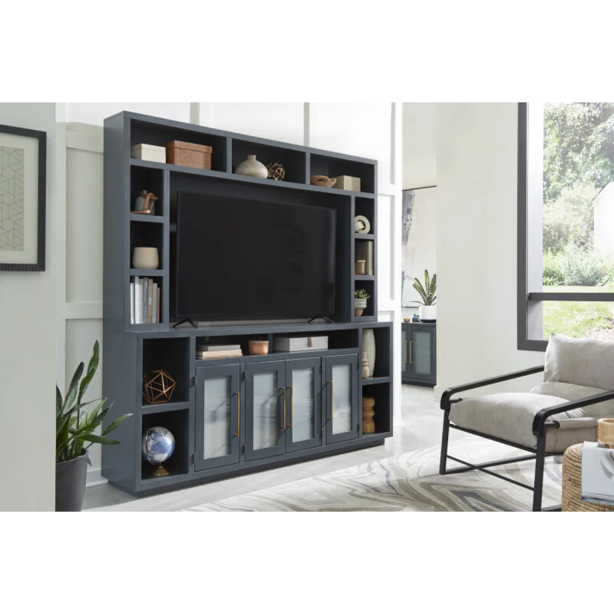 Perry 84″ Hutch MAA1260H-BLK Entertainment Stands Aspen Home 4