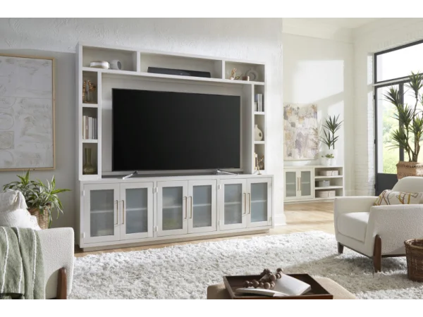 Perry 97″ Console & Hutch MAA1270H-BLK Entertainment Stands Aspen Home