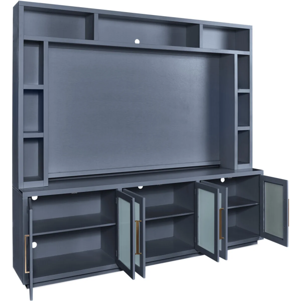 Perry 97″ Console & Hutch MAA1270H-BLK Entertainment Stands Aspen Home 13