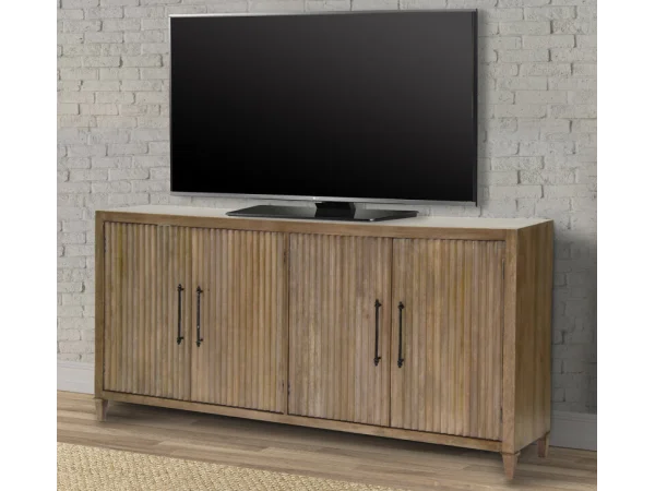 Crossings Maldives 76 In. Tv Console Entertainment Stands Brown