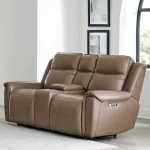 Atlantis – Smooth Latte Power Zero Gravity Console Loveseat Recliners Brown 11