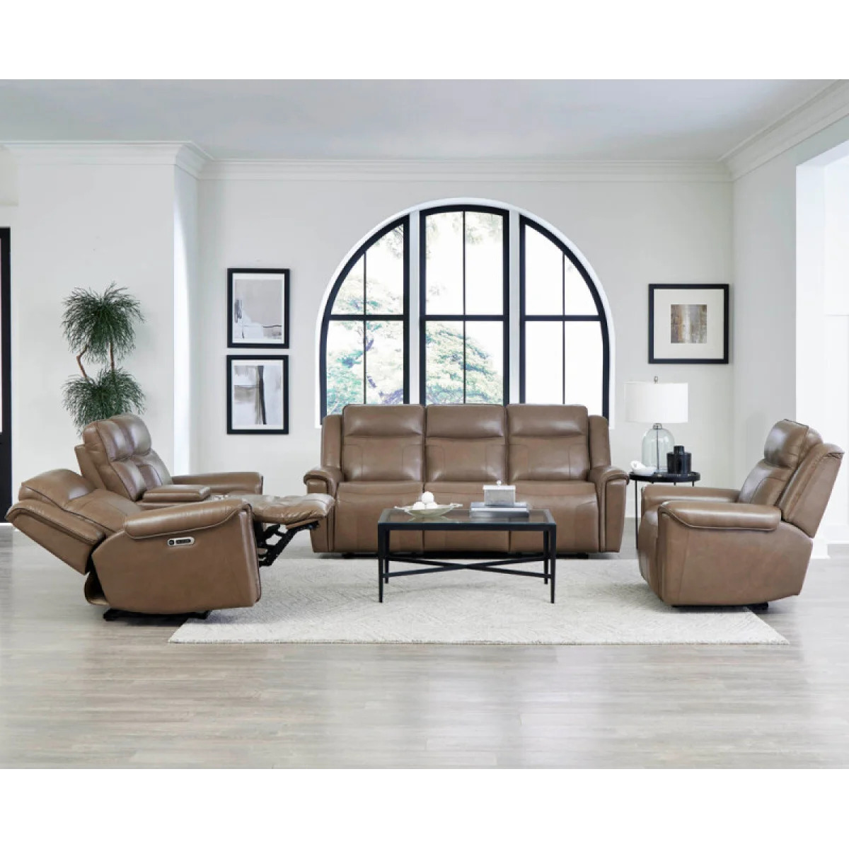 Atlantis – Smooth Latte Power Zero Gravity Console Loveseat Recliners Brown 8