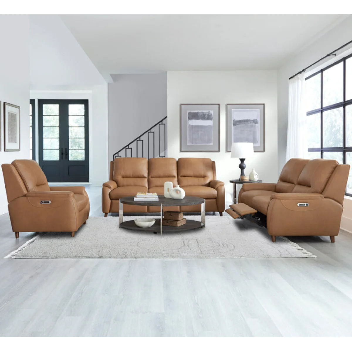 Austin – Caramel Cream Power Sofa Recliners Brown 8