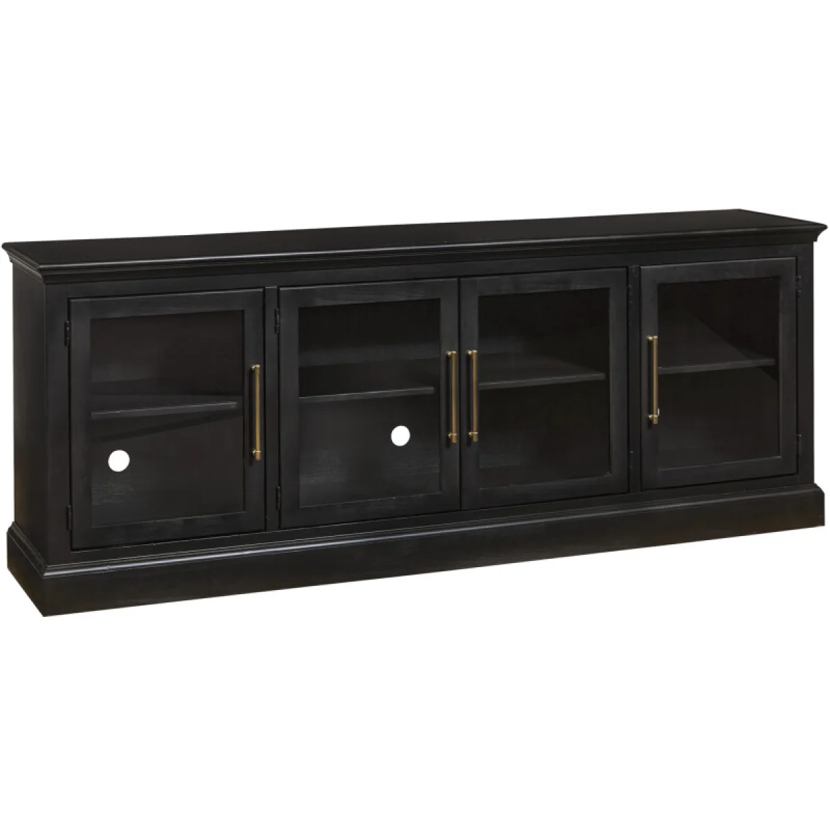 Byron 84″ Console W/ 4 Doors MBB1260-BLK Entertainment Stands Aspen Home 9