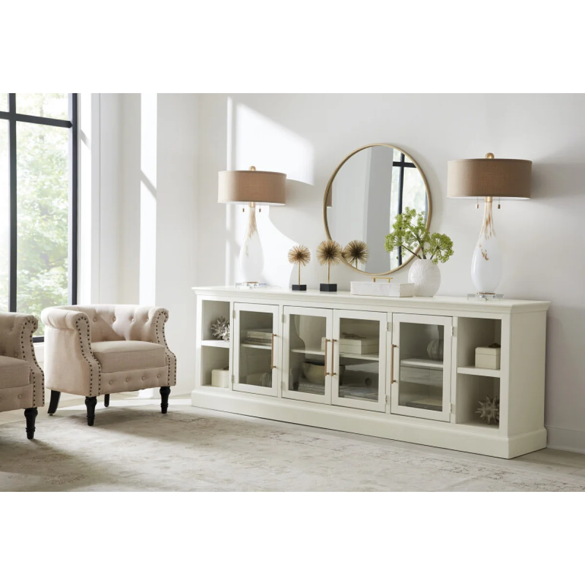 Byron 98″ Console W/ 4 Doors Entertainment Stands Aspen Home 6